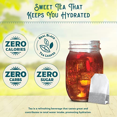 Southern Breeze Hot Brew Sweet Tea Original Iced Tea With Black Tea And Zero Carbs Zero Sugar, 22 Individually Wrapped Family Size Tea Bags, Pack Of 6 #TOP2
