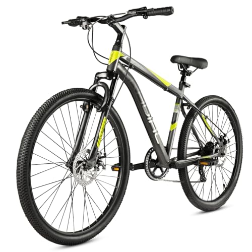 Image of CRADIAC - Hustler X7 MTB 7 Gear Cycle for Boys & Adults | 29 Inch Cycle for Men | 7 Speed Mountain Bike with Disc Brake & Front Suspension | 15+ Years | 5.8FT+