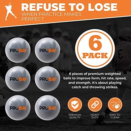 Probay Weighted Baseballs For Strength, Hitting, Pitching & Throwing Accuracy. Softball Practice (16Oz Each. 6 Count.). #TOP3