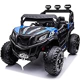 sopbost 4WD Ride On Car for Kids Ride On Truck with Parental Remote Control 12V Electric Motorized Off-Road UTV Single Seater Ride On Toy for Toddlers Boys Girls, Blue