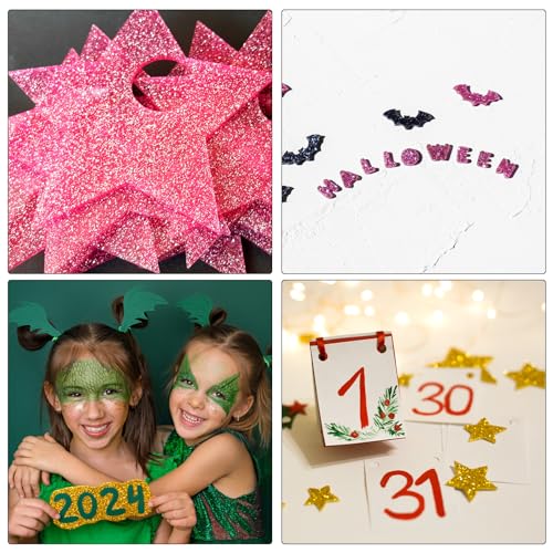 Image of MECCANIXITY 3Pcs Pink Glitter Acrylic Sheets 1 /8 inch Thickness 12 inch x 12 inch Glossy PMMA Fluorescent Plastic Sheets Extruded Translucent Blanks for DIY Art Crafting Laser Cutting & Engraving