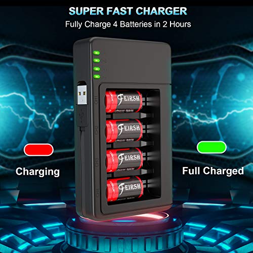 Quickhelp 8 Pack Cr123A Lithium Battery, 3.7V Rechargeable Cr123A Batteries And Led Charger Compatible With Arlo Cameras (Vmc3030/Vmk3200/Vms3330/3430/3530), Flashlight, Microphone #TOP2