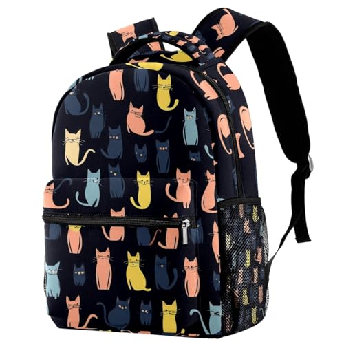 KengjuTesu Mochila de viaje con diseño de animales de dibujos animados, mochila escolar con soporte para botellas para niñas y niños, Multicolor 8, Talla única