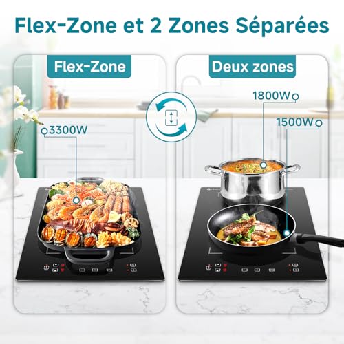 Plaque à induction AMZCHEF gain de place pour grands plats - 3