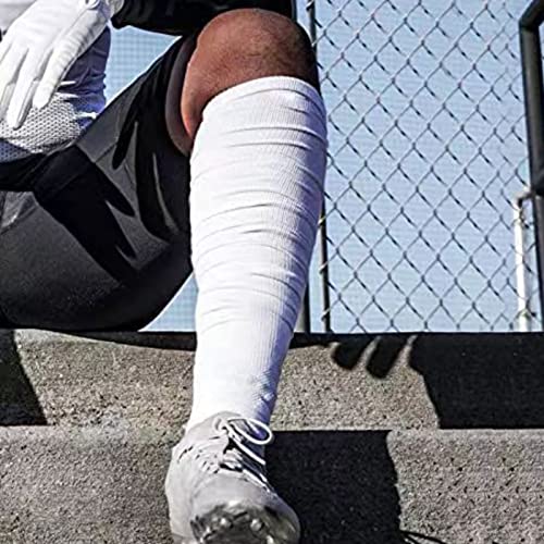 Hotfiary Scrunch Football Socks Long 2 Pack Mens Boys Athletic Socks with Ankle Support Padded Knee High Socks Youth Adult2