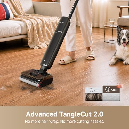 DREAME Aero Wet Dry Vacuum Cleaner, All-in-ONE Vacuum Mop for Wet & Dry Messes, 0 Hair Residue Great for Pet Owners, One-Press Self-Clean, 180 Lie Flat, 35mins Runtime for Hard Floor Cleaning - image 5