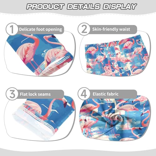 KLL Pink Flamingo Toddler Girls Cotton Pants Fashion High Waisted Leg Yoga Pants Gym3