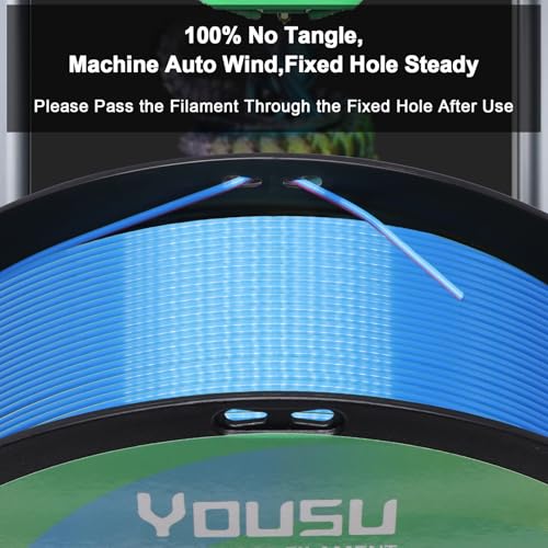 Image of YOUSU 3D Printer Filament Silk PLA Filament Rainbow Color,1.75mm Tri Color Filament 6 * 1kg Pack.
