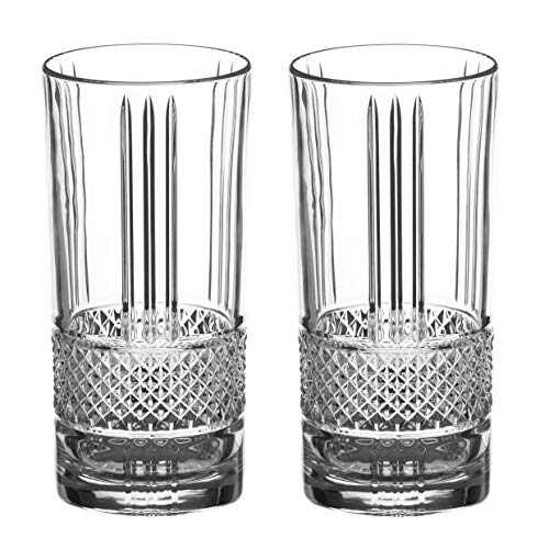DIAMANTE Water or Cocktail Glasses Crystal Long Drink Hi Balls – ‘Ava’ Collection – Gift Box of 2