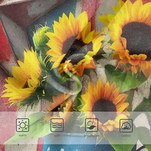 Cotton Toddler Underwear Custom Patriotic Sunflowers American Flag Cute Panties Girl Stylish Briefs Undies Kids 2t3