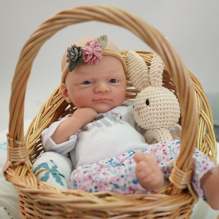 Mire & Mire Muñeca Reborn Silicona 30 cm niña miniatura 7