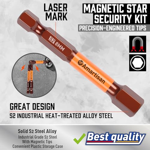 Amartisan 20-Piece Hex Head Allen Wrench Drill Bit Set, Metric and SAE S2 Steel Hex Bits Set, Magnetic Tips, 2.3" Long With Storage box. image 5