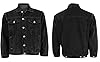 True Face Mens Denim Jacket Long Sleeve Casual Wear Loose Fit Outerwear Lightweight Outdoor Top Jet Black XL X-Large #3