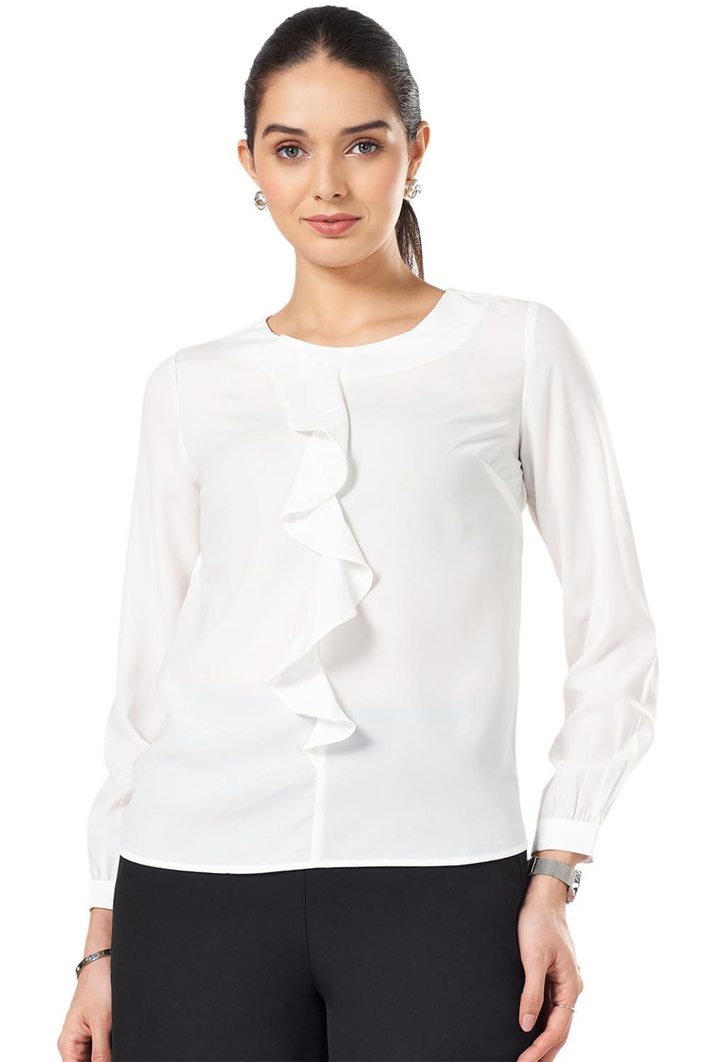 annabelle by pantaloons Women's Polyester Solid Regular Fit Top-picture-10
