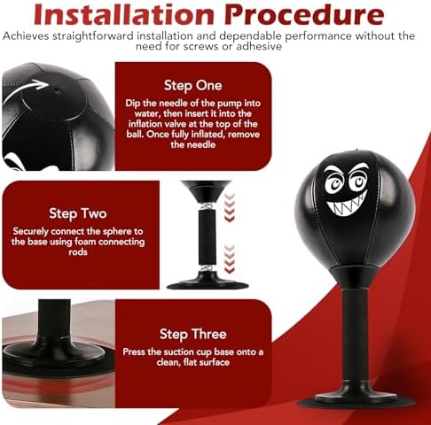 Desktop Punching Bag, Desk Punching Bag Stress Relief, Upgraded Strong Suction Cup & All-Around Foam Protect Spring, Portable Tabletop Boxing Ball, for Adults Coworkers and Friends - 5
