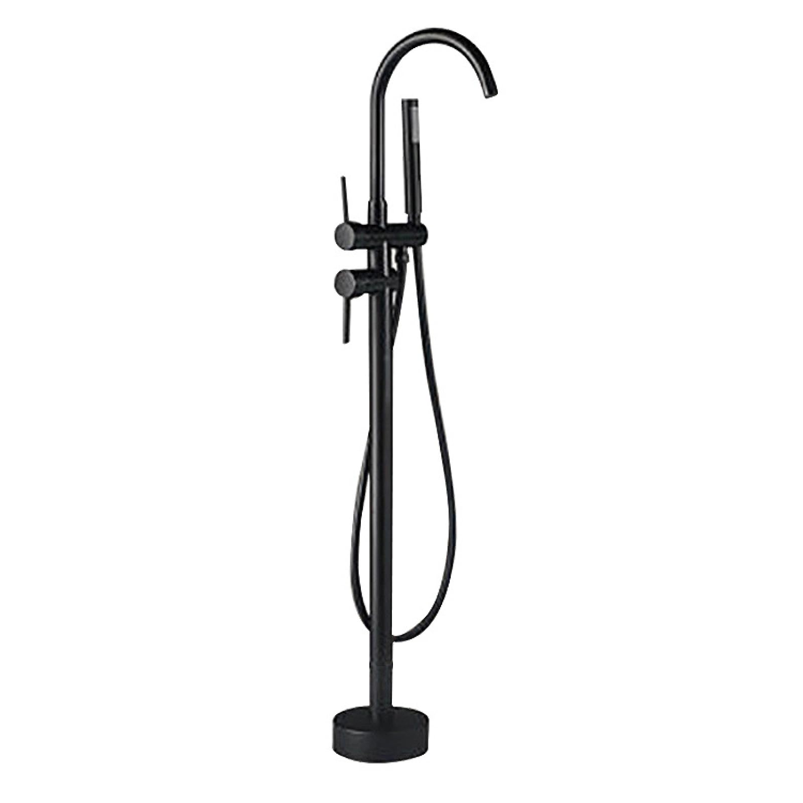 DFGHNBVC Freestanding Bath Shower Mixer Tap Black,Free Standing Brass Bath Mixer Taps,360° Filler Spout Cold And Hot Shower Taps,Handheld Shower Mixer Tap,Bathroom Mixer Tap Bathtub Tap