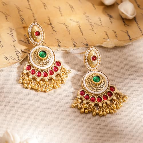 Image of Rubans Chandelier Earrings Traditional Festive Jewellery Gift for Women & Girls