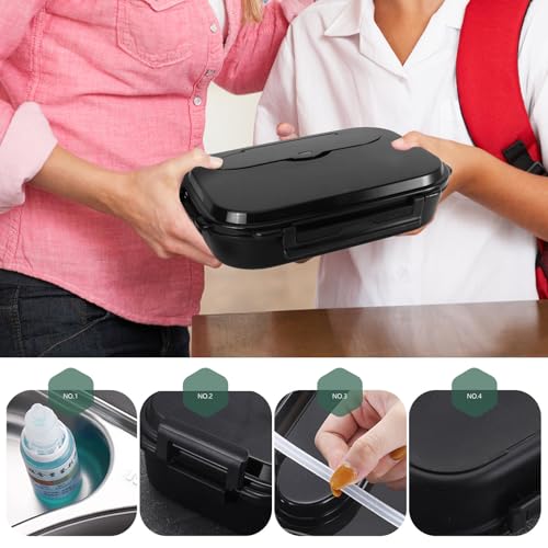 Caja térmica para comida de 2000ml Operitacx de acero inoxidable con rejilla 4