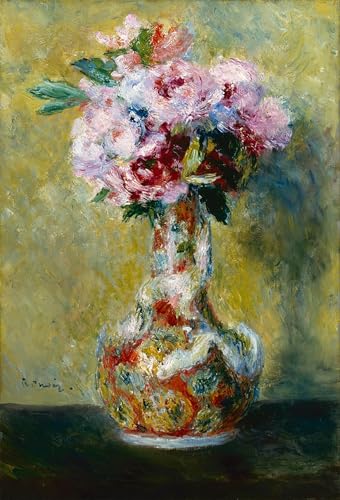 Cuadro pintura al óleo Ramo en un jarrón de Renoir para decoración del hogar 60x90cm