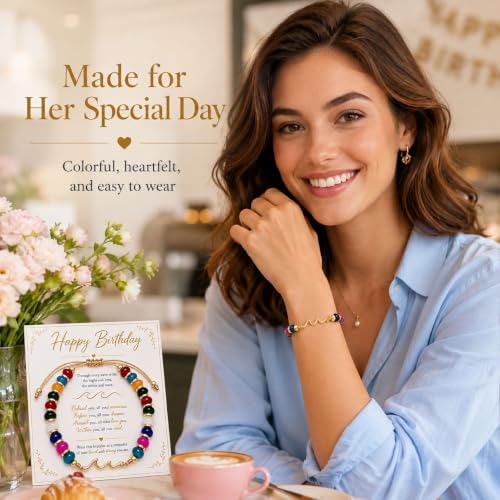 choice of all Happy Birthday Gifts for Women Natural Stone Wave Bracelet — view 2