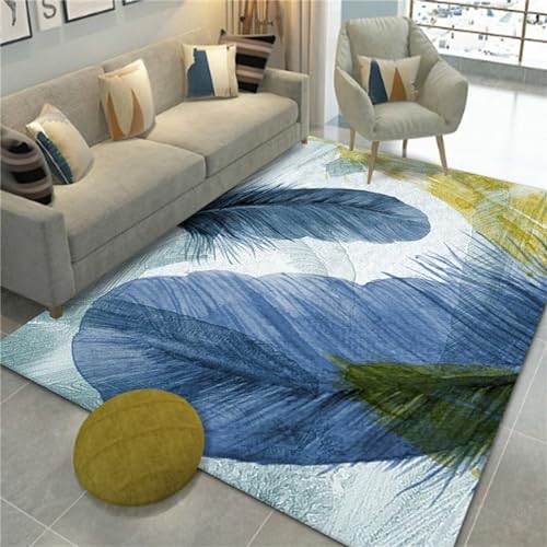 Tapis de sol plume bleu pour la chambre des garçons et la salle de bain