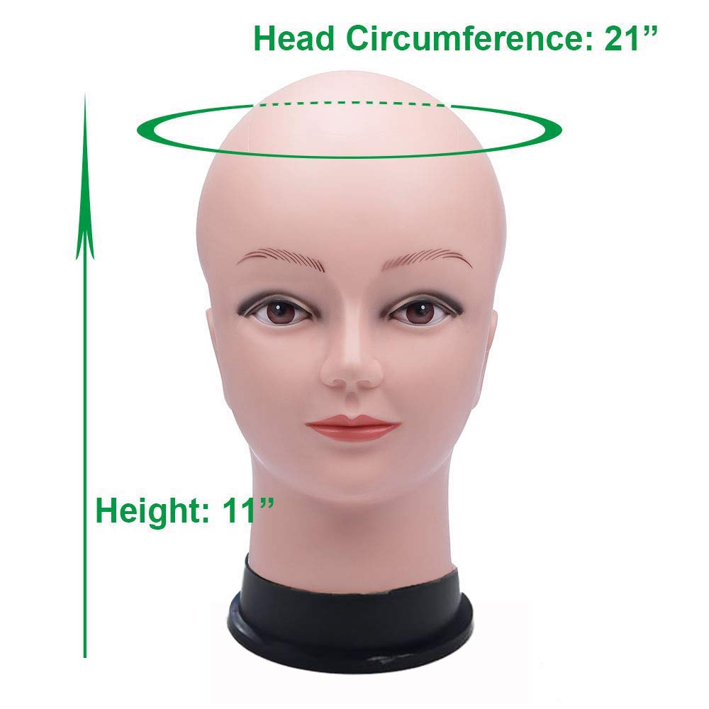KALSUTANSHI ᵀᴹ : FEMALE Head Mannequin - Women Head Dummy - Display Stand Hair Wig | Scarf | Cap | Face for Sunglasses | Eye Glasses Holder | Hat Display Model Stand | - 12 Inch Size (Skin Color)