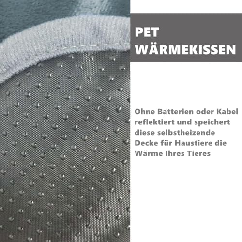 Norhogo thermo matte tiere, wärmekissen hund, wärmekissen kleintiere, katzenhöhle warm, wärmedecke hasenstall, selbstheizende decke, wärmematte katze für Katze Welpen Reise Camping, 40x50cm Marineblau