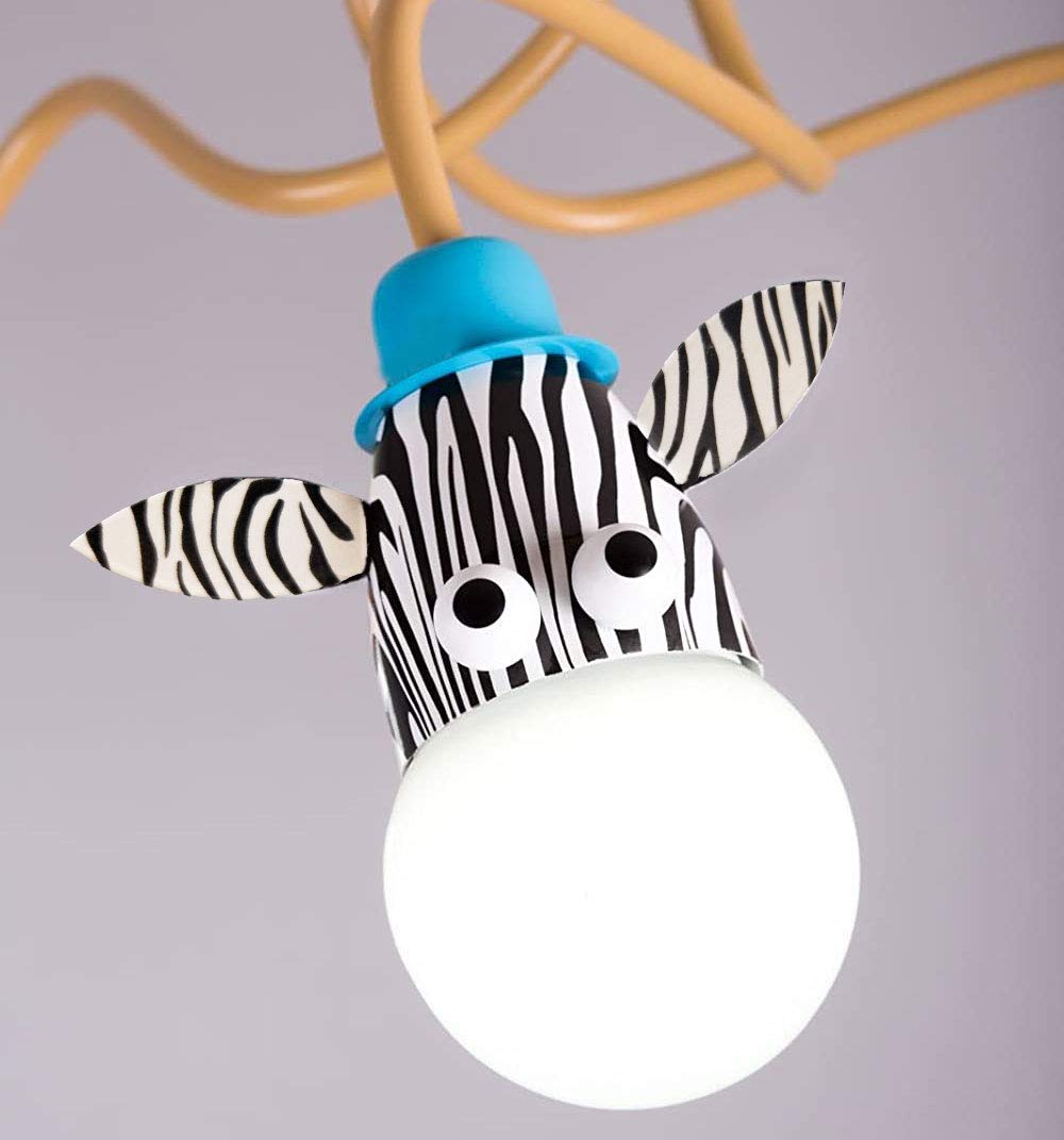 YZM Lampadario da Soffitto per Bambini, Plafoniera a Tema Animale, Perfetto per Cameretta/Stanza dei Giochi/Scuola/Asilo (4 Luci)