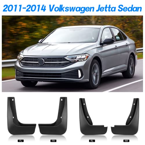 Image of BDFHYK Mud Flaps Splash Guards 4PCS Front & Rear Side Mud Guards Compatible with Volkswagen Jetta 2011-2014 6th gen