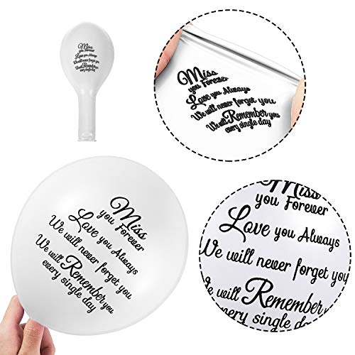 Image of Skylety 36 Pcs Memorial Balloons to Release with Dove Balloon, White | Helium, Remembrance for Heavenly Birthday, Memorial Services, Release in Sky Ceremony, Forever in Hearts Messages