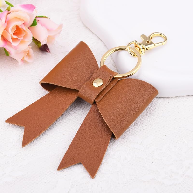 Leather Bow Bag Charms for Handbags Purse Backpack Charm for Women Girls Bowknot Car Key Chain Accessories - Image 5