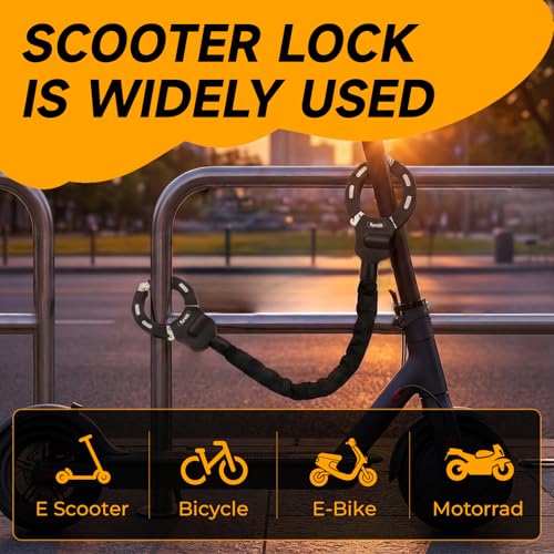 Scooter Lock,Scooter Locks Anti Theft with Scooter Bag,35.8 inch Heavy Duty Electric Scooter Locks,with 3 Key,Bike Locks High Security,Lock for Electric Scooter,E-Bikes,Motorcycles - Image 3