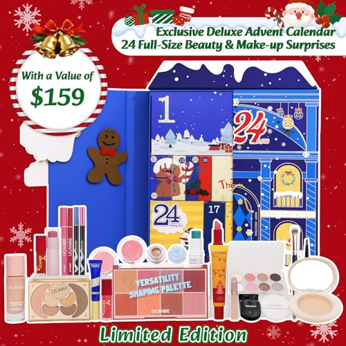UCANBE Luxury Makeup Advent Calendar 2025, 24 Days Christmas Makeup Gift Set for Adult Women & Teen Girls, Xmas Beauty & Cosmetic Countdown Calendar Holiday Surprise Limited-Edition Make Up Gifts Kit - Image 3