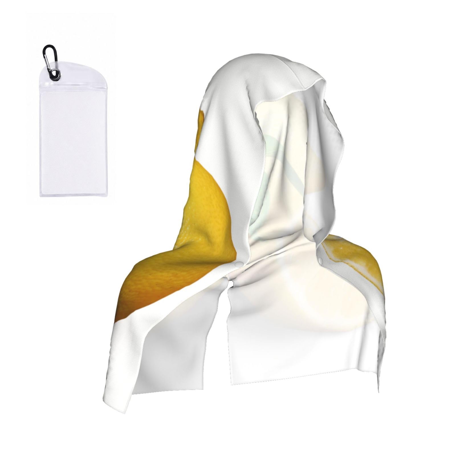 EZDLOWVBA Lemon Print 2 Pack Cooling Hoodie Towels,Sports Headscarf, Neck Wrap Scarf,Breathable Cooling Towel For Neck And Face, Travel, Swimming, Training