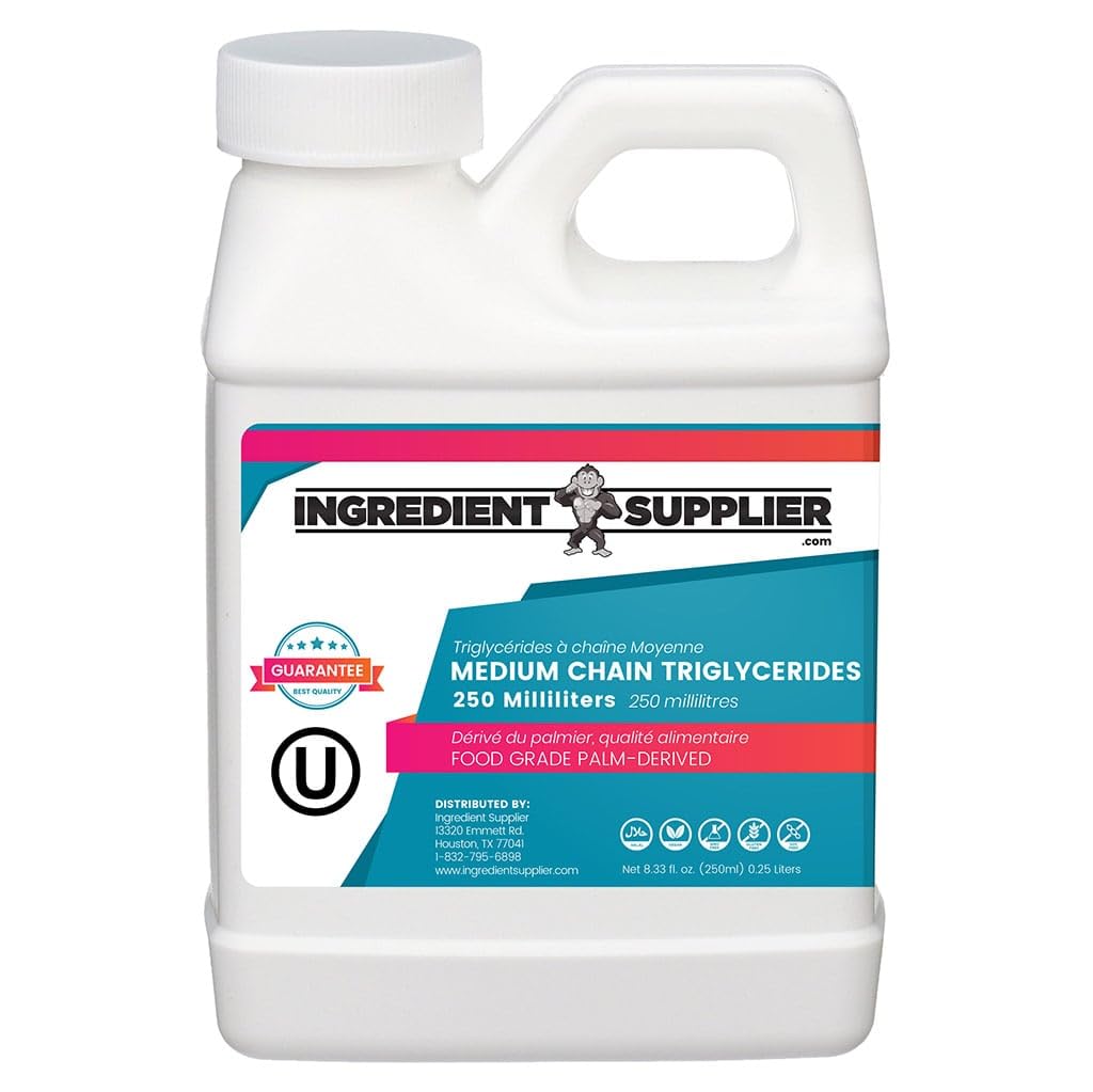 MCT Oil - 250 ml. - Palm Derived - USP Kosher Food Grade - Non GMO - Flavorless & Odorless - Keto Friendly - Perfect for Coffee, Cooking & DIY Wellness 8.45 Fl Oz (Pack of 1)