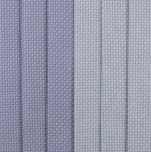 Image of KCS 4 /6 pc of 12 inch x 18 inch(30cmx45cm) 16 Count Cotton Aida Cloth Cross Stitch Fabric (6 pc,Light Grey+Light Steel Grey)