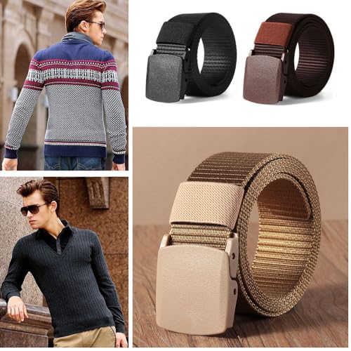 Metal-free Security Check Lengthen Waistband for Fat Man Web Belt Nylon Waist Belt(Black (140cm))2