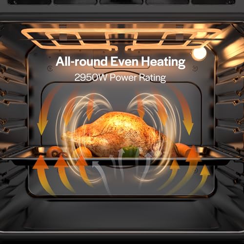 Image of Empava Built-In Electric Single Wall Oven 24 inch, 2.5 Cu. ft. Capacity | 4 Cooking Modes, Knob Control, 2950 Watts, Stainless Steel