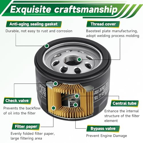 Image of 49065-0721 49065-7007 Oil Filter Compatible with Kawasaki FR691V FR730V FR651V FX691V FX600V FX651V FS730 FS730V FS600V FR600V FS691V FS651V Engine, 1205001 1205001-s AM125424 492932S (6PCS)