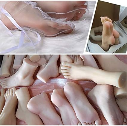 Pies o manos de silicona, Pie de maniquí femenino de silicona, 36A Silicona realista Cuerpo de maniquí de pie femenino real Fotografía de vasos sanguíneos Zapato de seda Medias Joyería Modelo síl