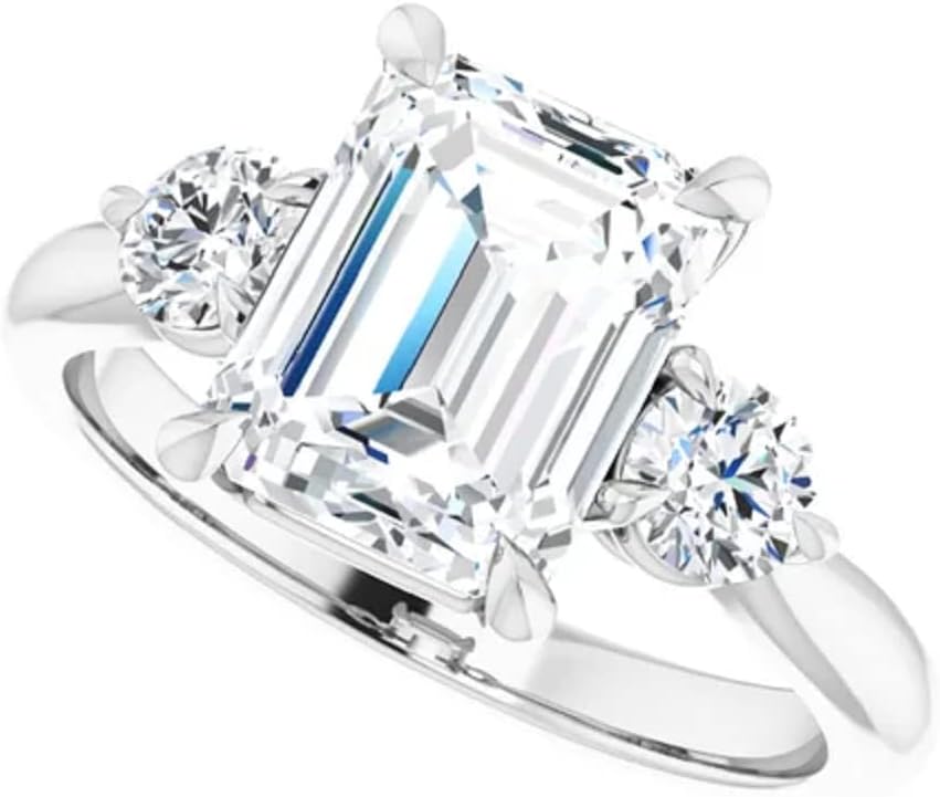 Solitaire Emerald Cut 2.50 CT Moissanite Handmade Engagement Ring, 10K 14K 18K Gold & 925 Sterling Silver Anniversary Christmas Gift For Women