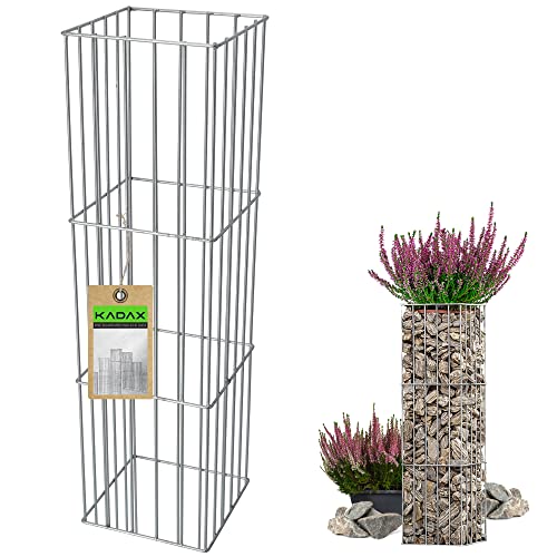 KADAX Säule aus Stahl, Gittersäulen, Stahlgittersäulen, Originalgittersäulen, Steingabionen, Ziergabione, Gabione, Steinkorb, Drahtkorb (M, Rechteckig)