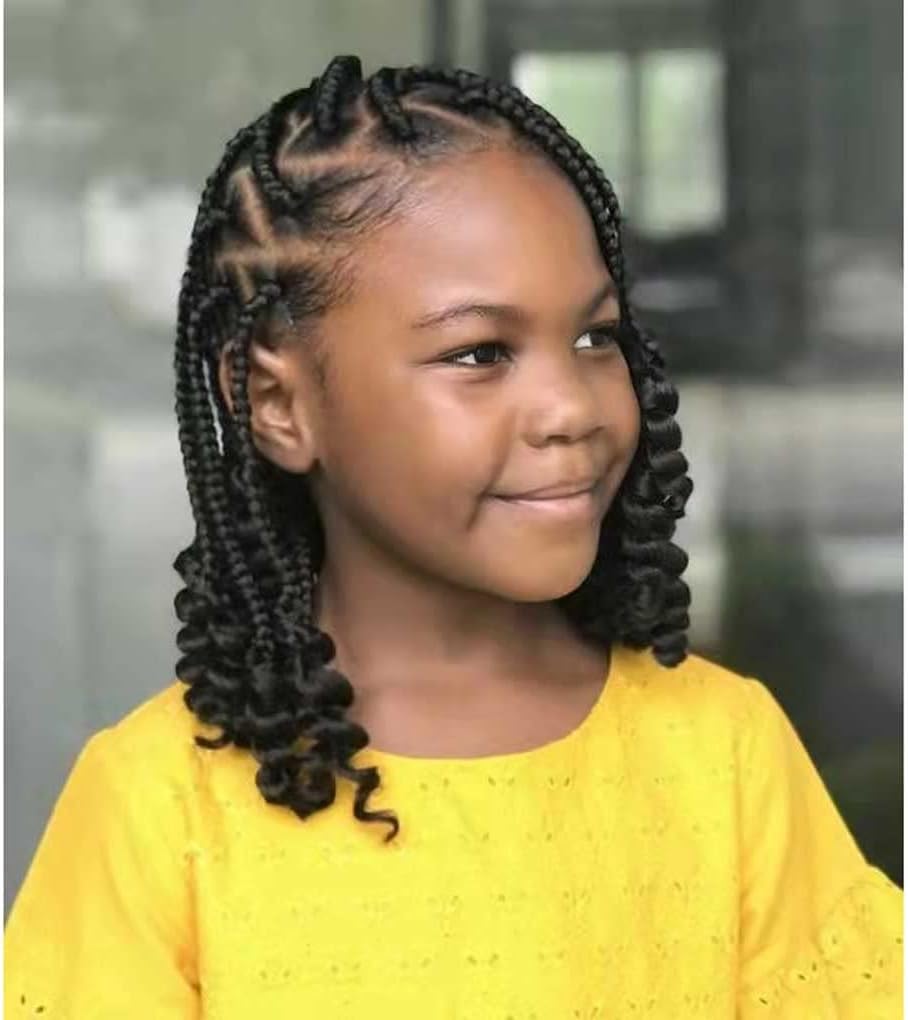 7 Packs Crochet Box Braids Curly Ends 10 Inch, Braid Crochet Hair for Black Women (10 Inch, 2#)