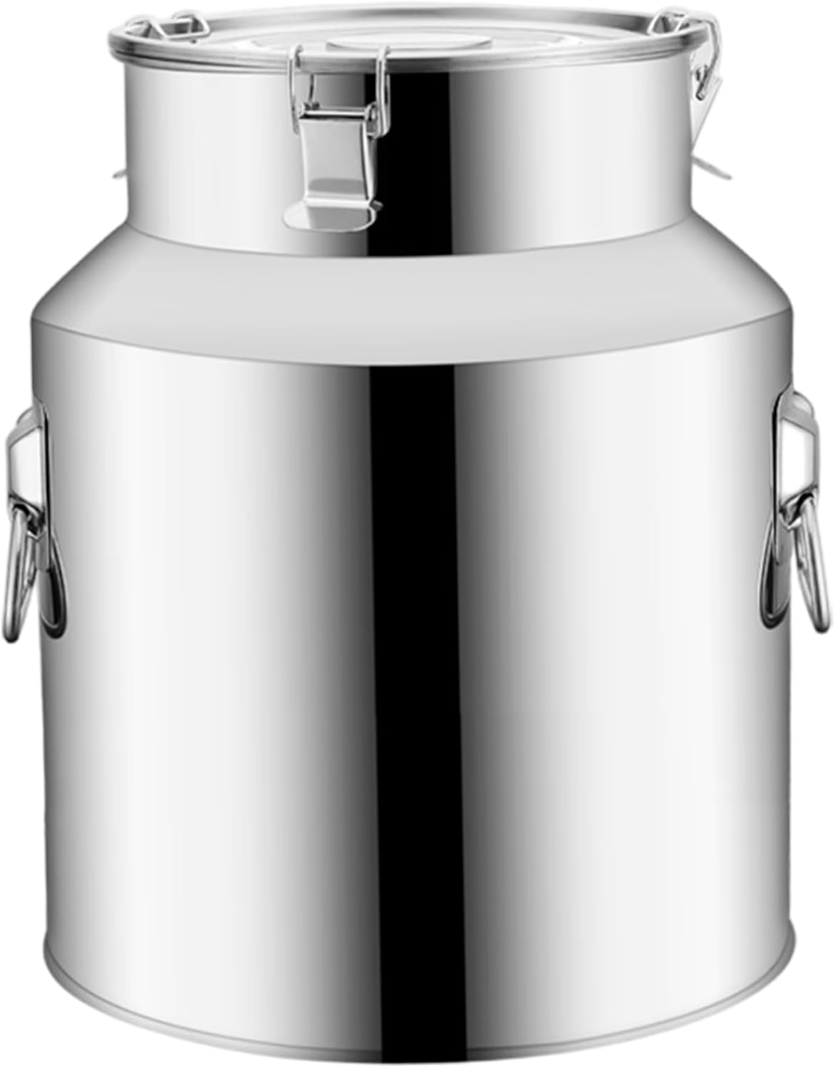 Milk Can, 5L 304 Stainless Steel Bucket with Lid & Secure Buckle & Lifting Ring, Airtight Honey Bucket with Spout, Milk Jug for Food, Liquid, Wine
