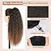AISI BEAUTY Long Curly Drawstring Ponytail for Women 22 inch Clip in Wavy Natural Ponytail Extension for Womens(T1B/30#)
