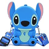 Stitch Kids Geldbörse-Lilo und Stitch Cartoon Silikon Tasche Kawaii Karikatur klein Small Beutel Geldbörsen Mini Geldbörse mit verstellbarem Schultergurt Coin Purse Geschenke für Kinder
