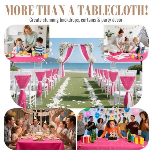 Image of Plastic Table Cloth Disposable, 54IN X 300FT Disposable Tablecloth Roll
