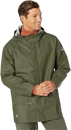 Helly Hansen Mandal Waterproof Jacket - Men's PVC Windproof Rain Coat with Adjustable Hood