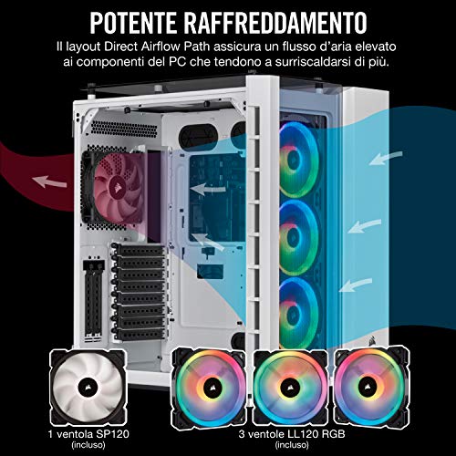 Corsair Crystal Series 680X RGB Case da Gaming, Flusso d’Aria Elevato Vetro Temperato ATX Smart, Bianco