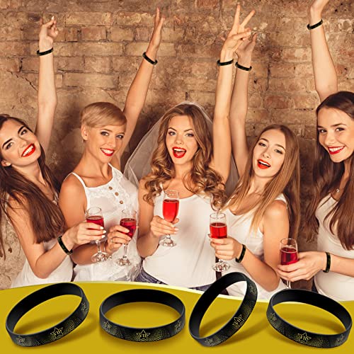 Vip Wristbands Vip Silicone Wristbands For Events Gold Black Vip Bracelets Soft Elastic Wrist Band For Party Club Bar Men Women (30 Pcs) #TOP1